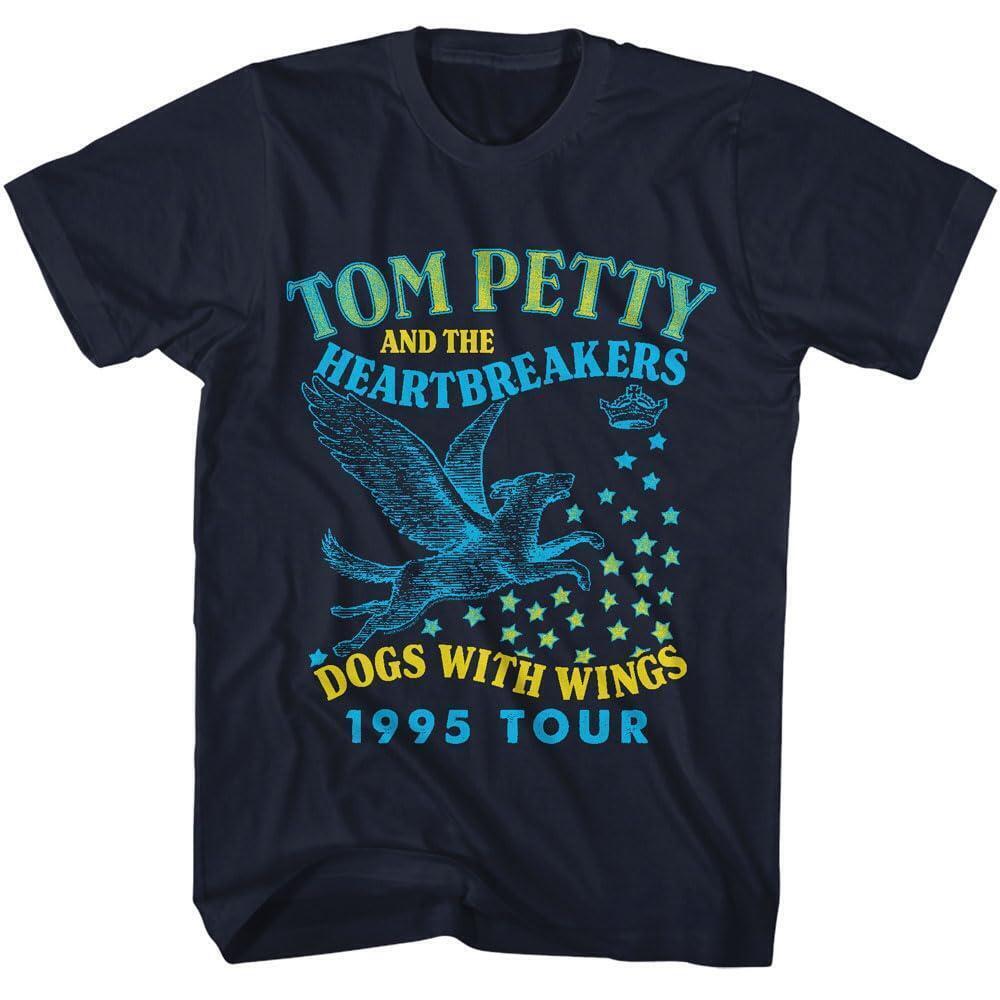 Tom Petty The Heartbreakers Dogs With Wings 95 Tour Adult Navy T Shirt